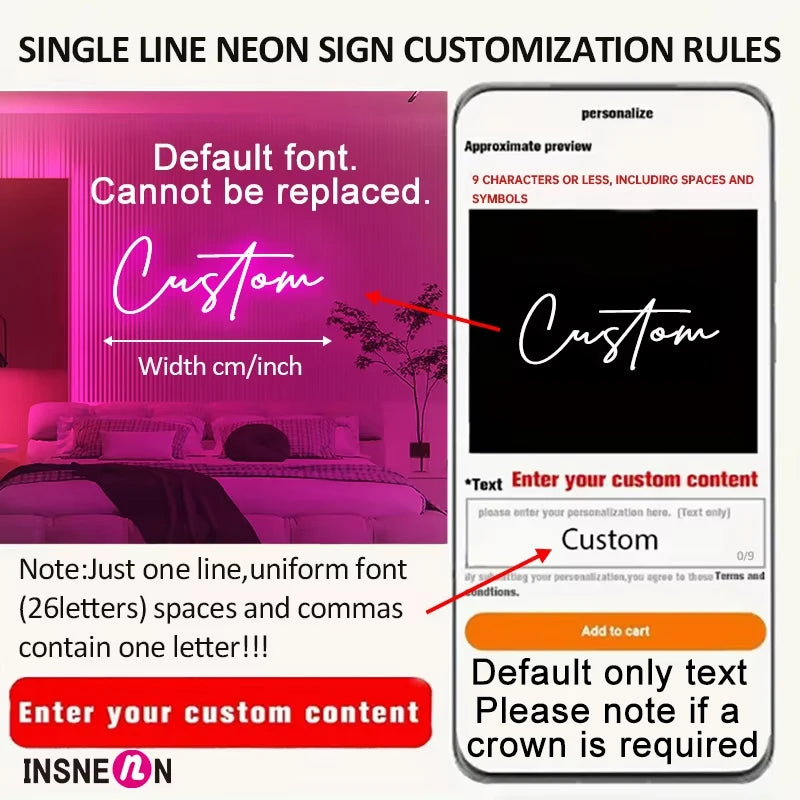 Custom LED Name Signs - Gift for Wall Decor, Personalized Gifts