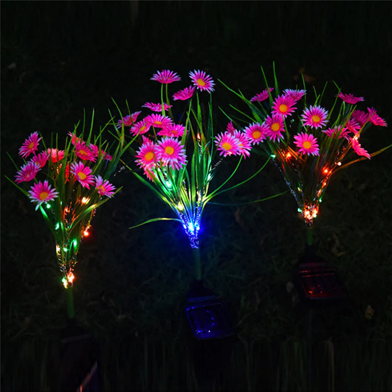 Illuminate Your Garden with Waterproof Solar LED Flower Stake Lights - Perfect Outdoor Patio Decoration!