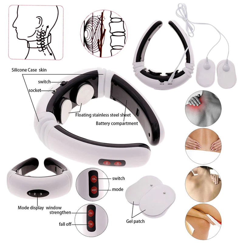 Relax and Revitalize: Electric Cervical Pulse Neck Massager with Magnetic Therapy
