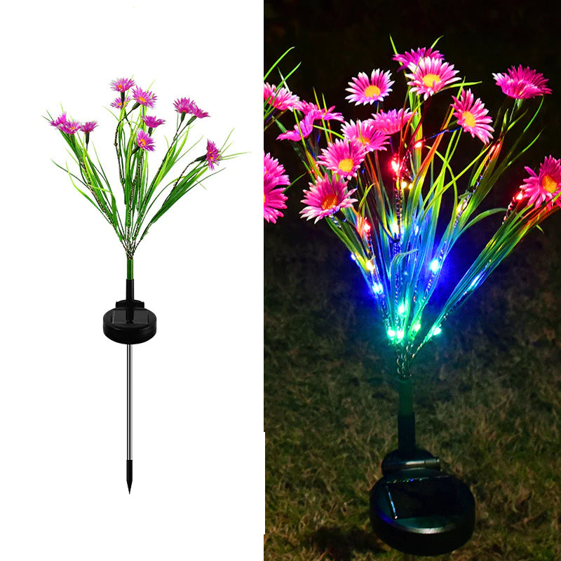 Illuminate Your Garden with Waterproof Solar LED Flower Stake Lights - Perfect Outdoor Patio Decoration!