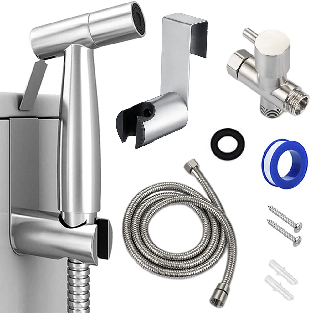 Upgrade Your Bathroom with the Premium Stainless Steel Toilet Shattaf Bidet Spray Hose and Handheld Shower Head