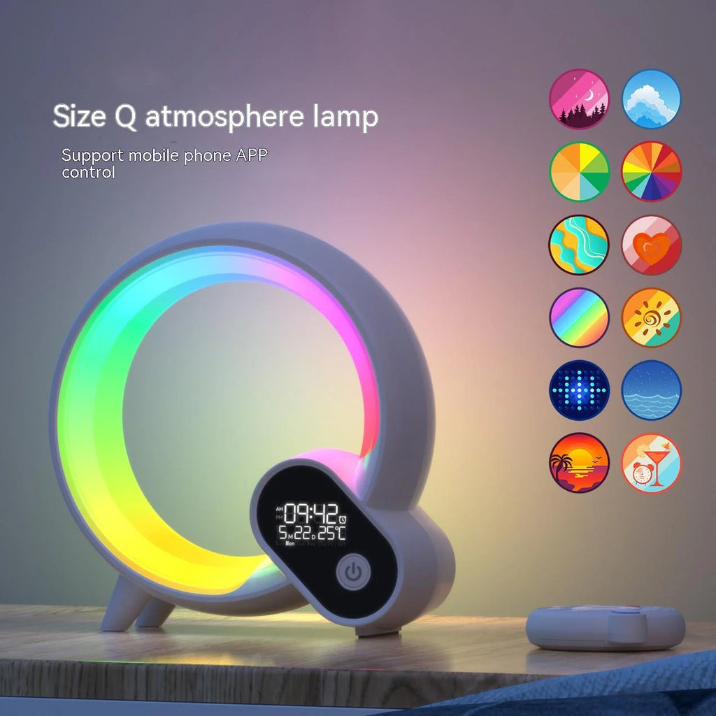 Creative Q Light Sunrise Alarm Clock with Bluetooth Audio & Colorful Atmosphere Light