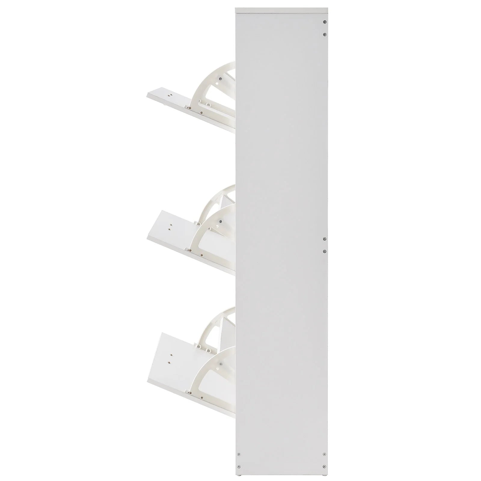 Stylish VEVOR Shoe Cabinet with 3 Flip Drawers - Versatile Shoe Storage Organizer for Entryway and Living Room with Side Hooks for Heels, Boots, and Slippers