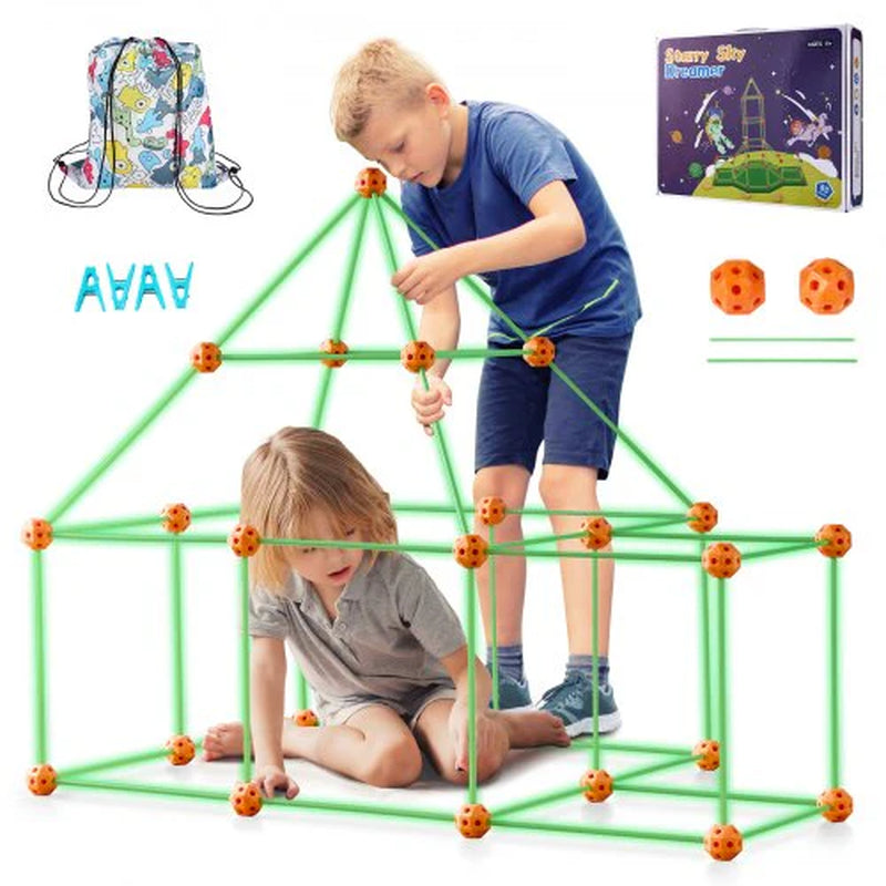 VEVOR Glow in the Dark Tent Fort Building Kit - 85P STEM Construction Toy for Kids