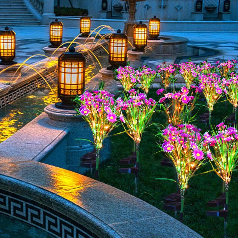 Illuminate Your Garden with Waterproof Solar LED Flower Stake Lights - Perfect Outdoor Patio Decoration!