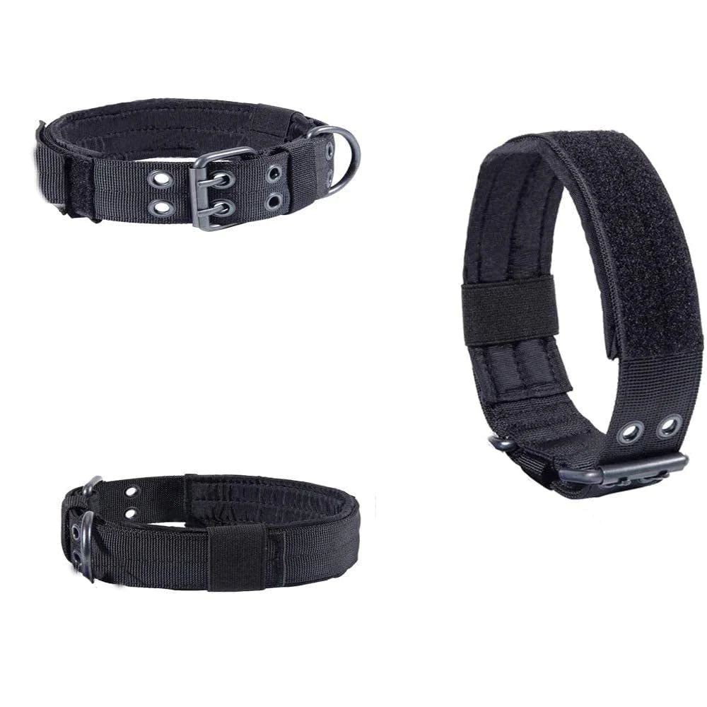 Heavy Duty 2" Wide Nylon Military Dog Collar with Metal Buckle - Perfect for Large K9s