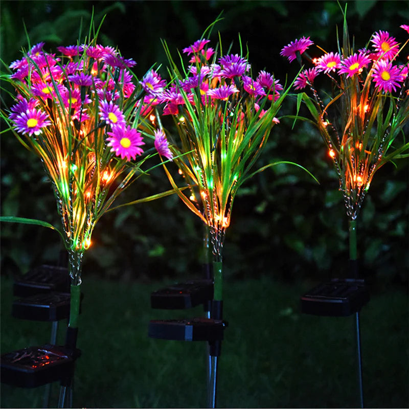 Illuminate Your Garden with Waterproof Solar LED Flower Stake Lights - Perfect Outdoor Patio Decoration!