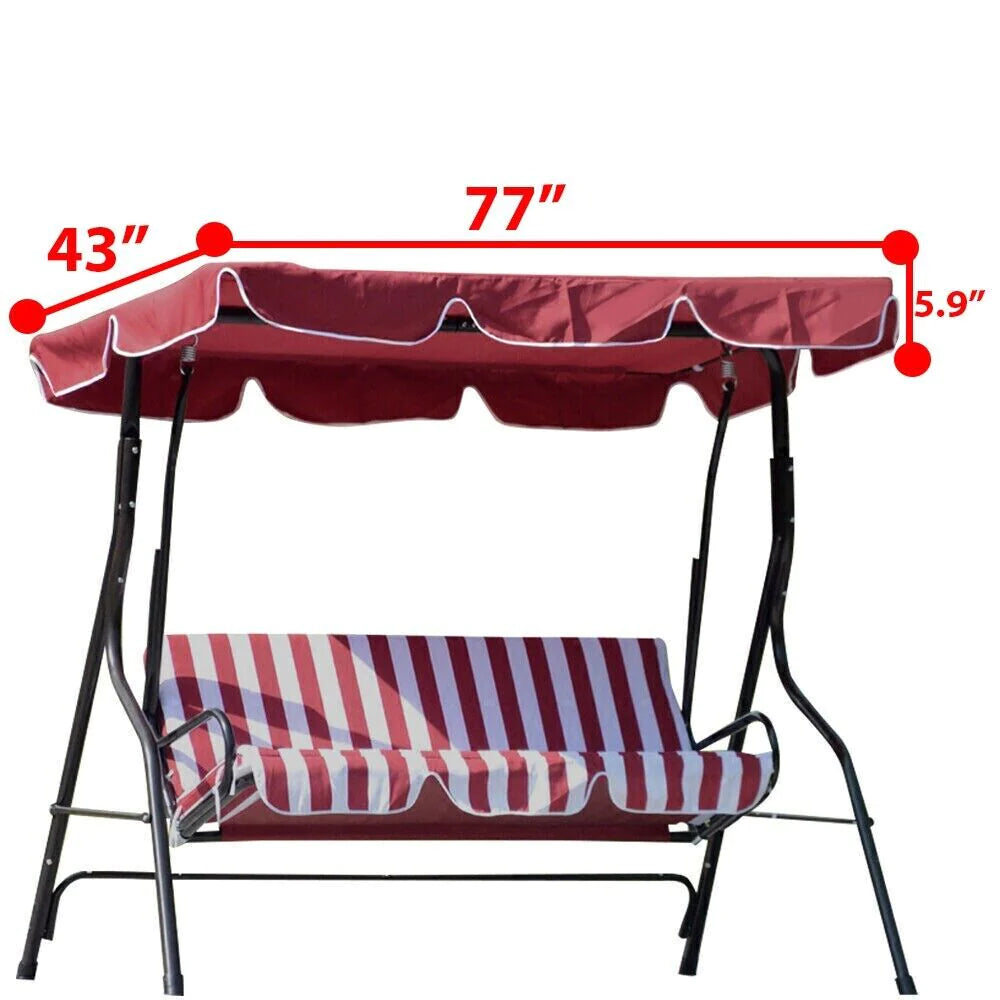 Extra-Large 77"X43" Outdoor Garden Swing Canopy Replacement Cover - Durable 300D Fabric
