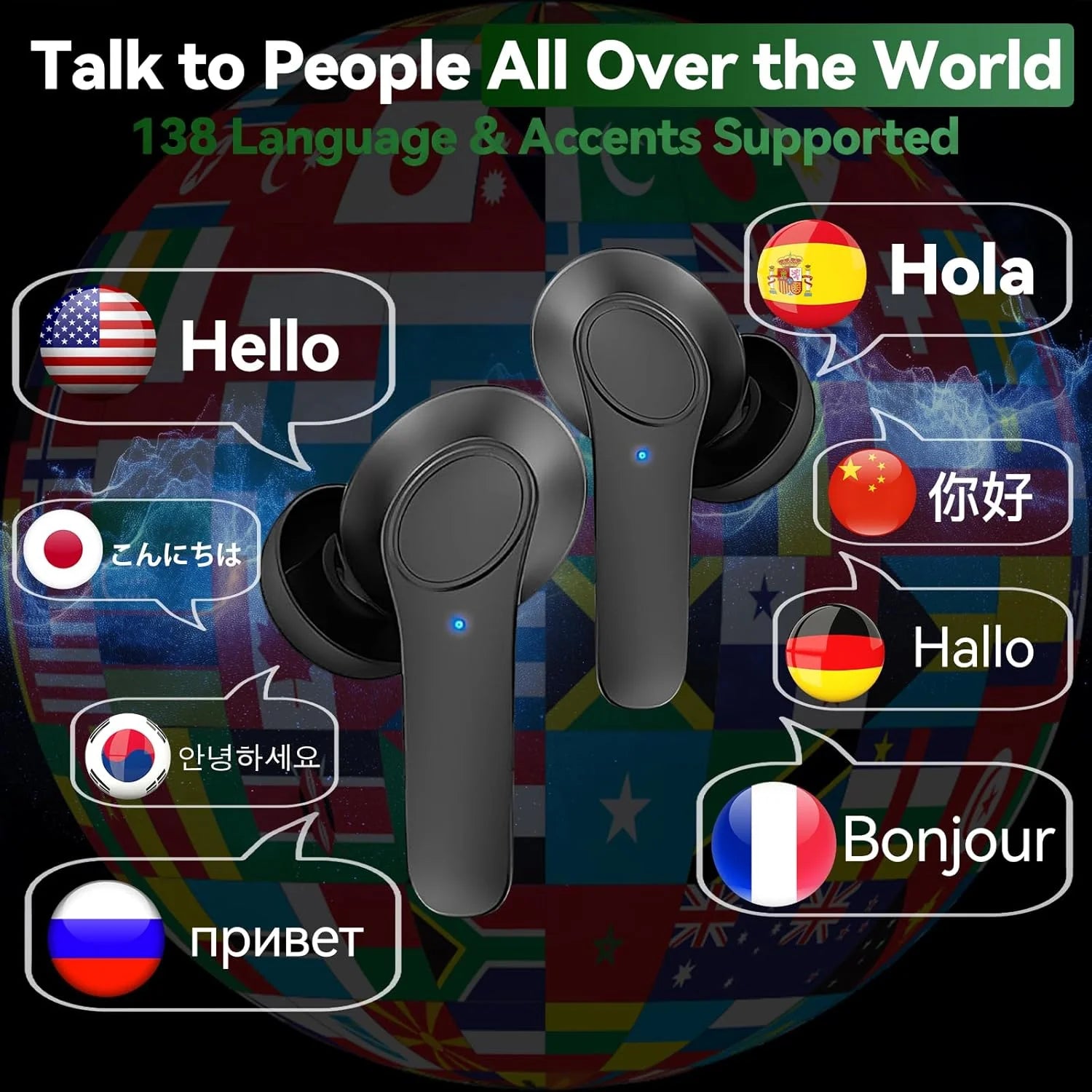 Translator Earbuds 144 Languages Real Time Online Offline Translation Earphones