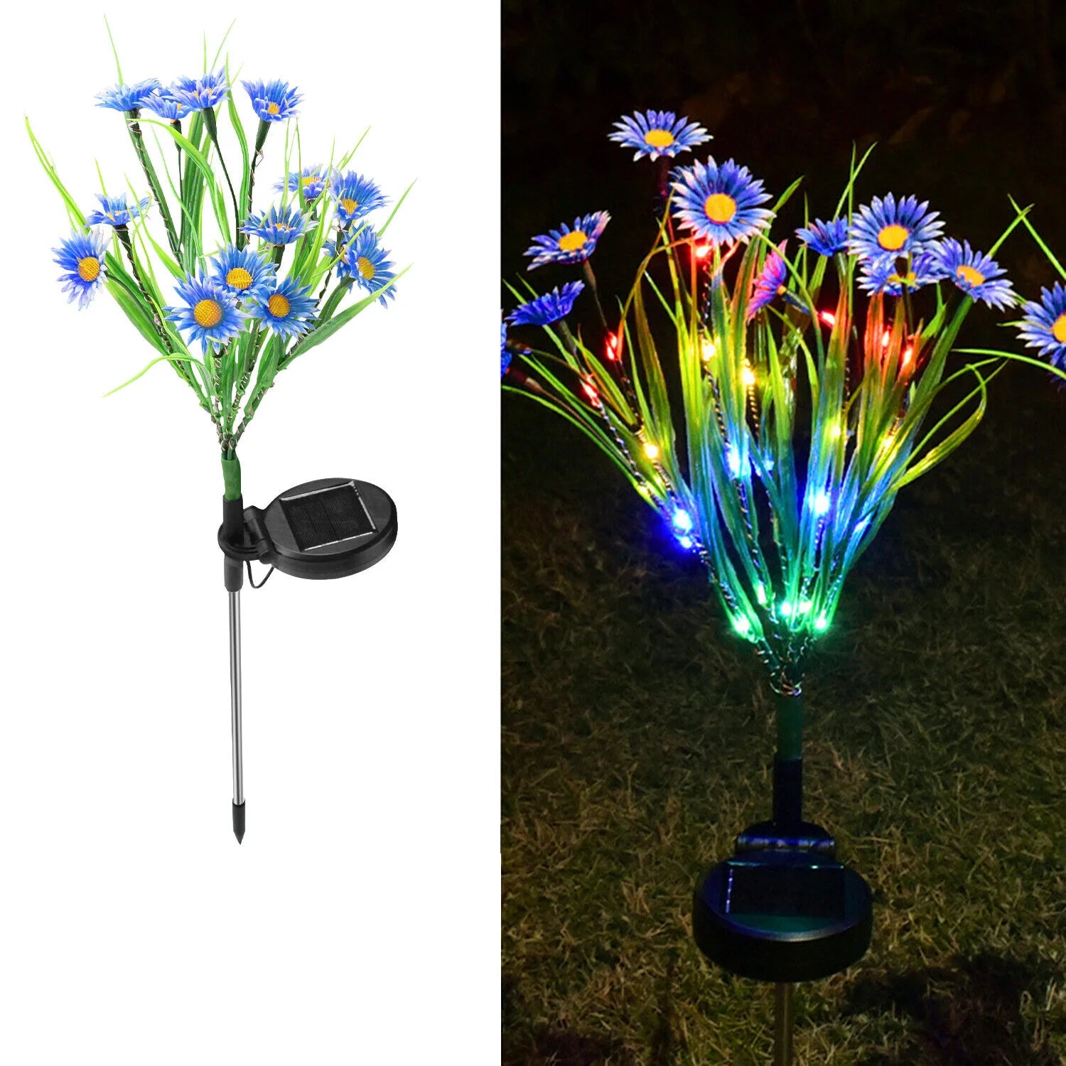 Illuminate Your Garden with Waterproof Solar LED Flower Stake Lights - Perfect Outdoor Patio Decoration!