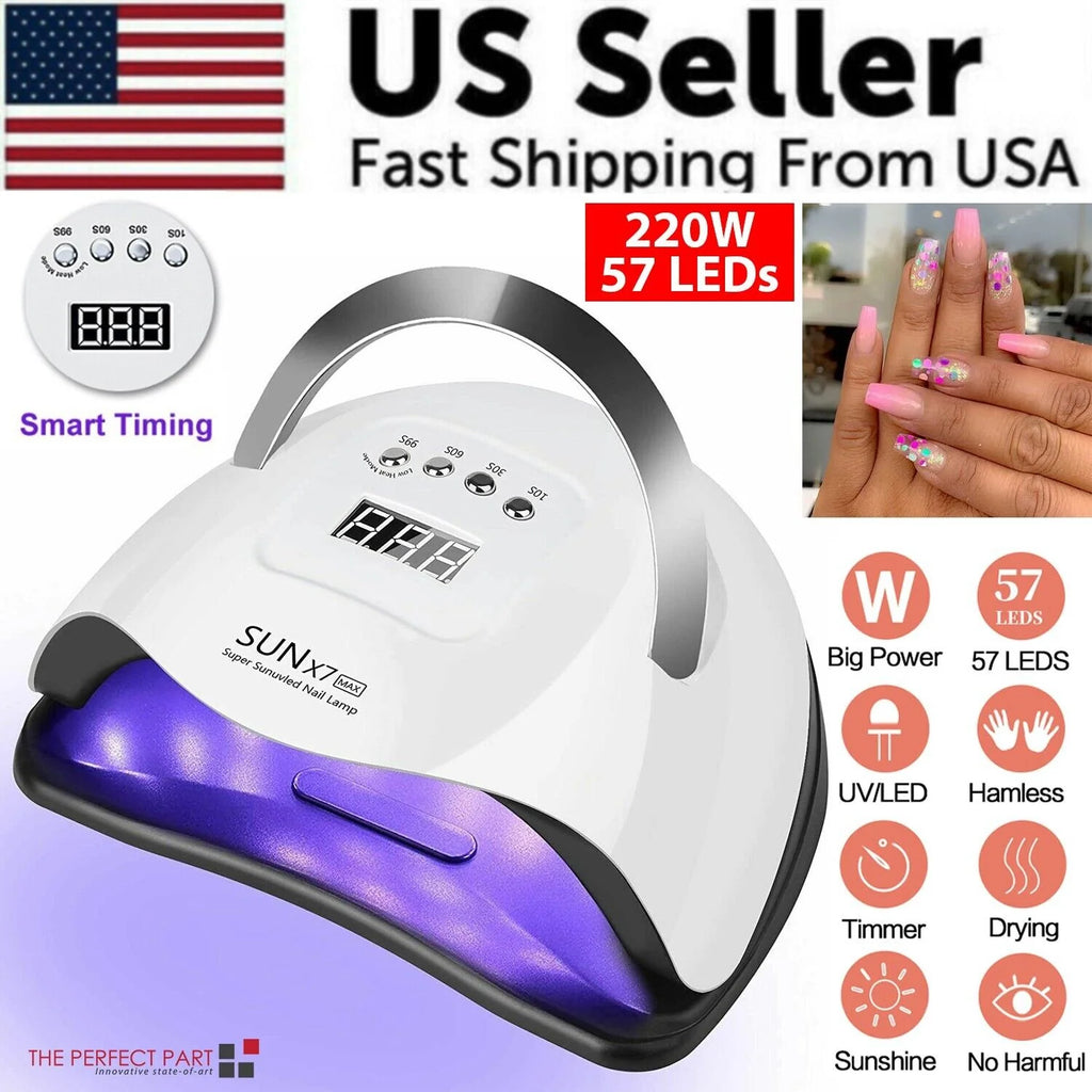 Professional 220W Nail Dryer - Fast LED & UV Gel Curing Lamp for Salon-Quality Manicures at Home