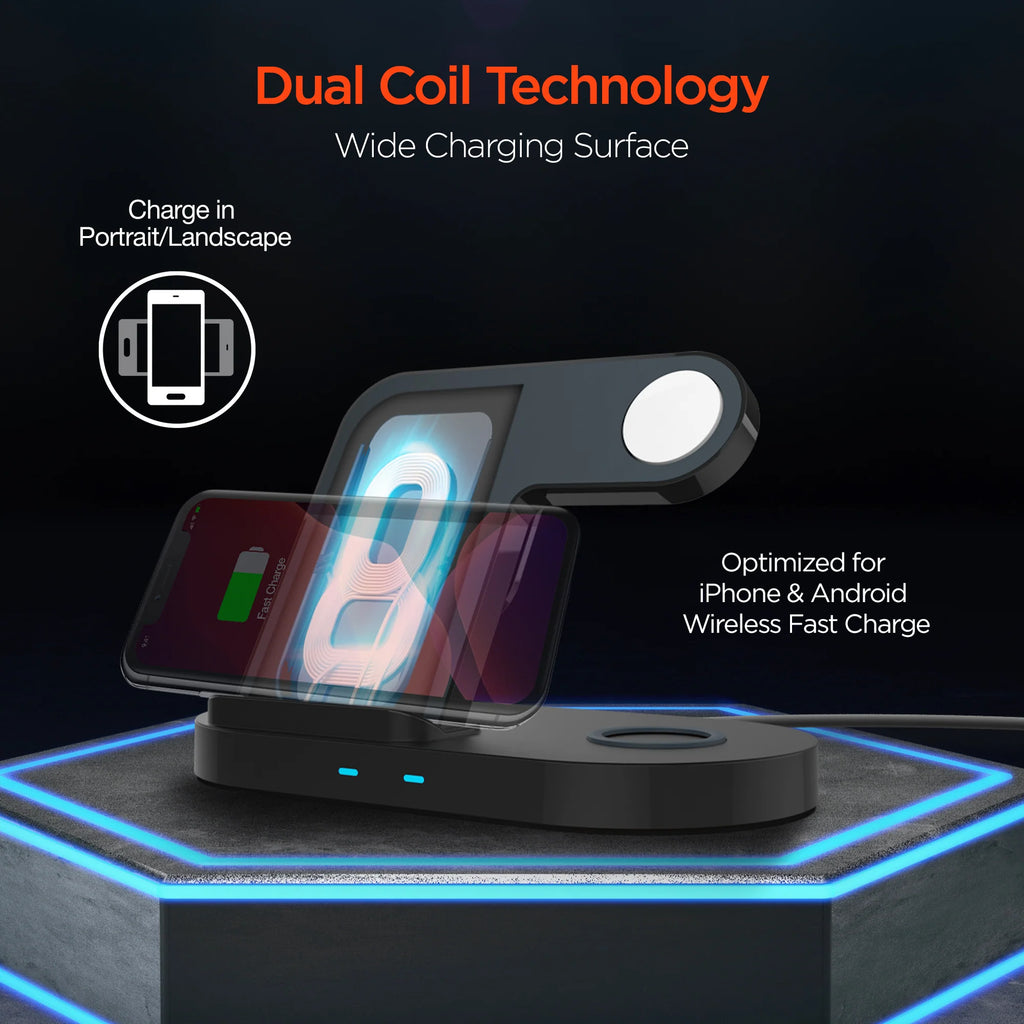 Revolutionary Hypergear 3-in-1 Wireless Charging Dock: Charge All Your Devices Effortlessly!