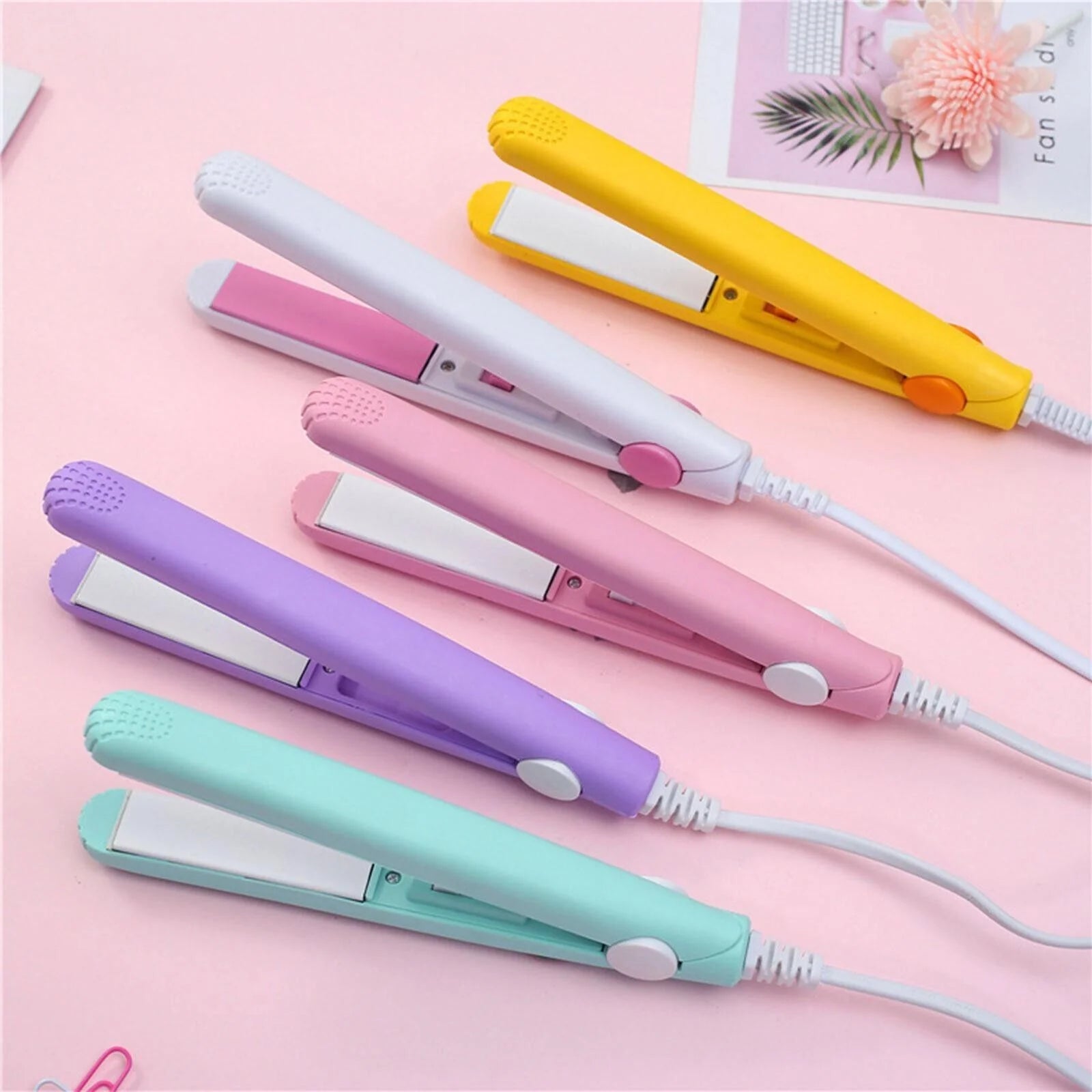 Professional Mini Portable Hair Straightener and Curler with Ceramic Technology