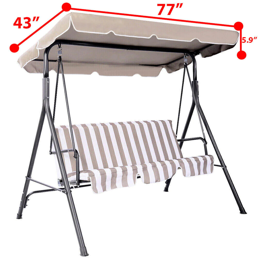 Extra-Large 77"X43" Outdoor Garden Swing Canopy Replacement Cover - Durable 300D Fabric