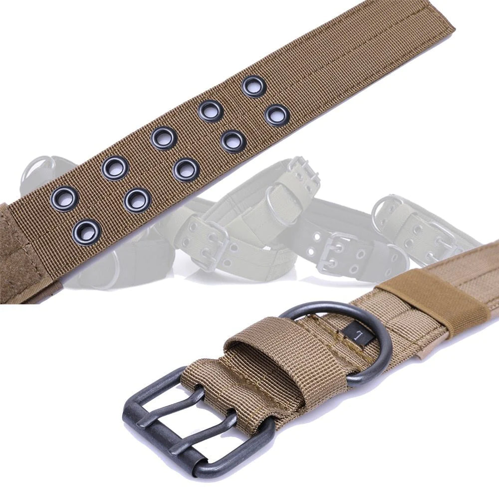 Heavy Duty 2" Wide Nylon Military Dog Collar with Metal Buckle - Perfect for Large K9s