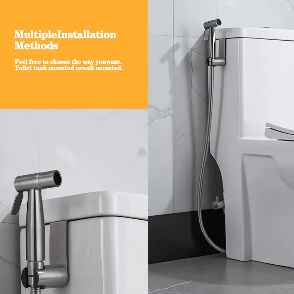 Upgrade Your Bathroom with the Premium Stainless Steel Toilet Shattaf Bidet Spray Hose and Handheld Shower Head