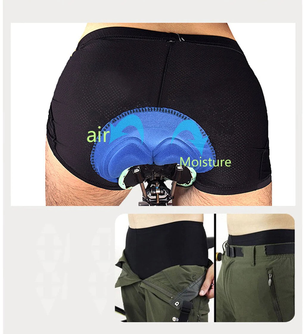 3D Padded Men's & Women's Cycling Shorts - Comfortable Gel Foam Bicycle Underwear Pants