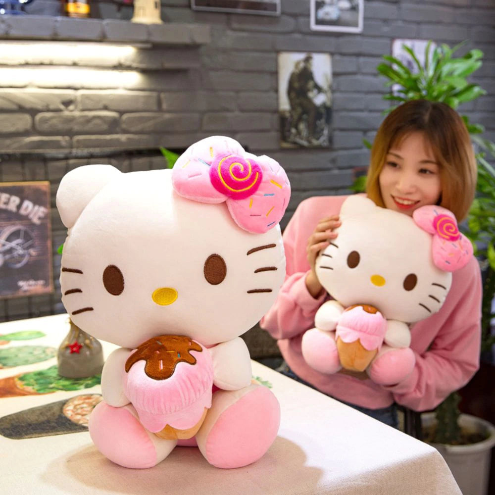 Sanrio 30Cm Hello Kitty Filling Plush Toys Stuffed Animal Kawaii Room Decorate Gift Plushies for Girls Gifts for Childrens