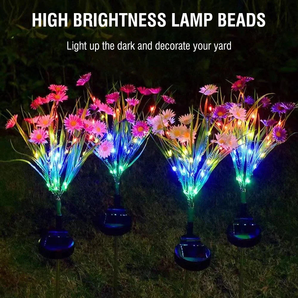 Illuminate Your Garden with Waterproof Solar LED Flower Stake Lights - Perfect Outdoor Patio Decoration!