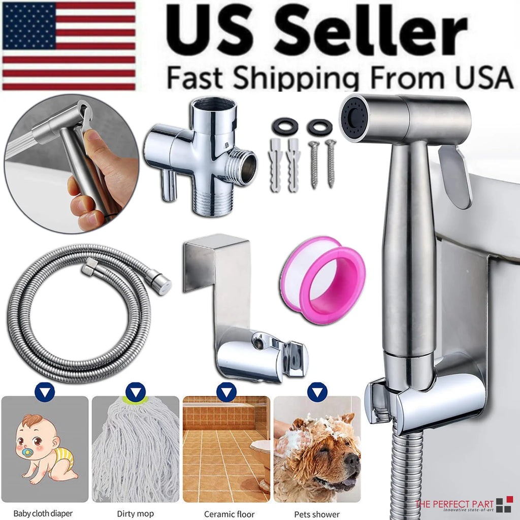 Upgrade Your Bathroom with the Premium Stainless Steel Toilet Shattaf Bidet Spray Hose and Handheld Shower Head