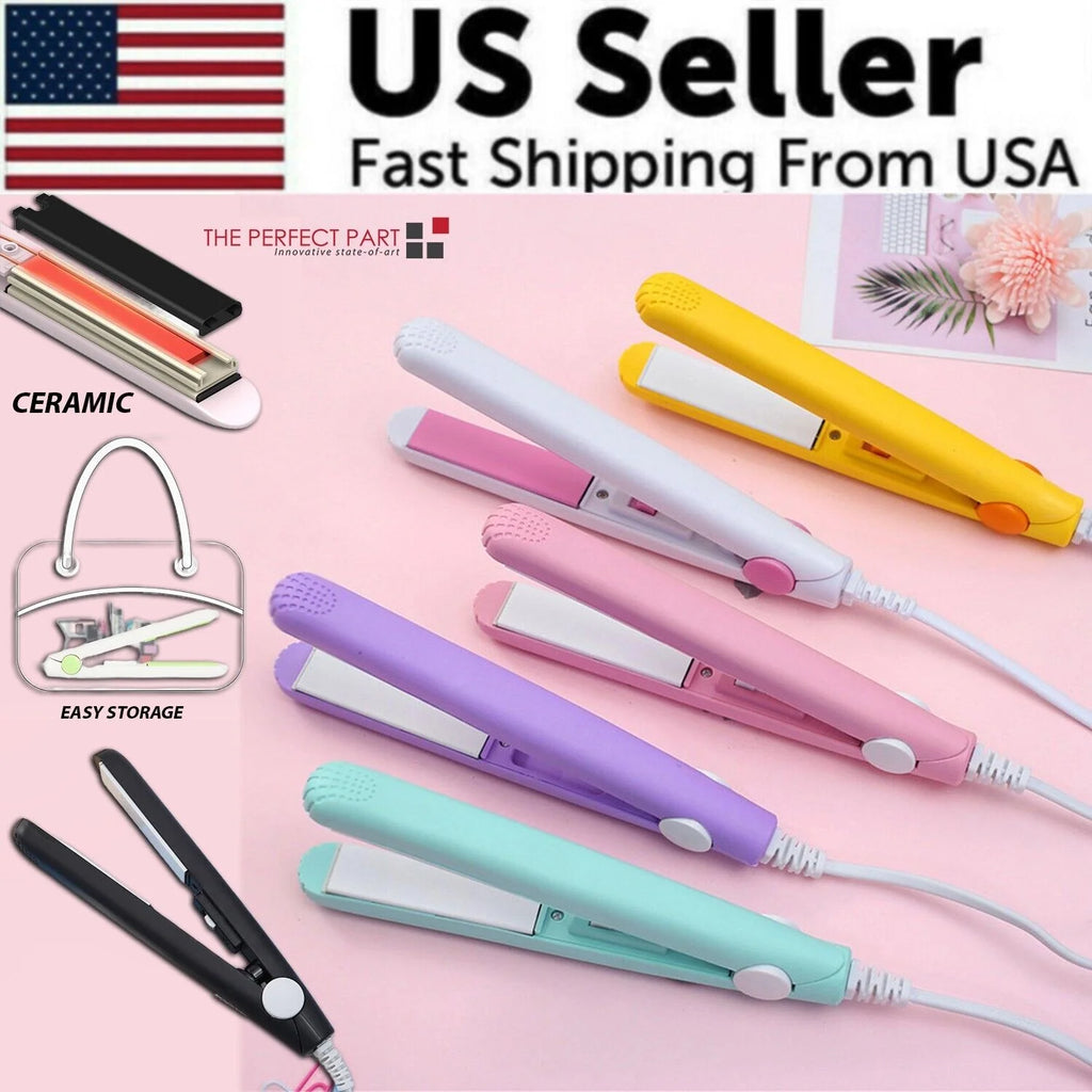 Professional Mini Portable Hair Straightener and Curler with Ceramic Technology